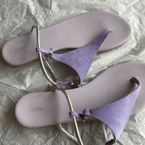 COX Leather/Suede Sandals Lavender Color NWOT - Picture 6 of 11